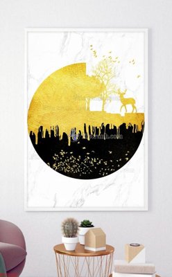 File tranh File bộ tranh treo hiện đại HD72247 (gốc) in trên kính