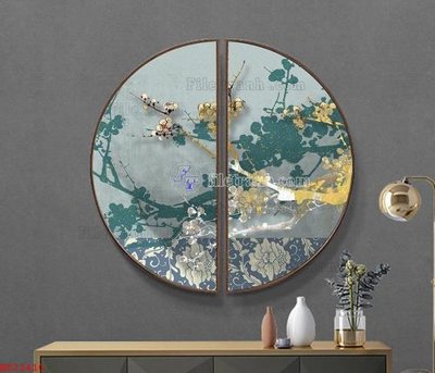 File gốc File bộ tranh treo hiện đại HD72410 (in lụa) tranh mã đáo