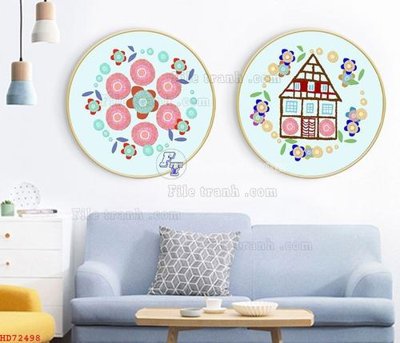 File in trần File bộ tranh treo hiện đại HD72498 (bản gốc 3D) sống động