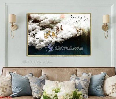 Ảnh gốc File bộ tranh treo hiện đại HD72832 (nét căng) in mica