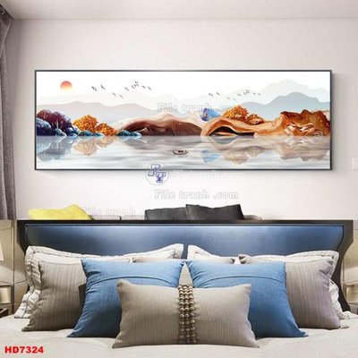 File in trần File tranh bộ hiện đại HD7324 (bản gốc) đại dương