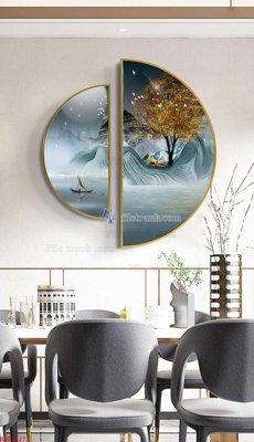 Tải file File bộ tranh treo hiện đại HD73327 (gốc) chủ đề phong thủy