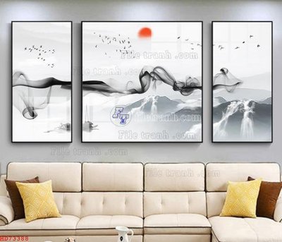 Tải file File bộ tranh treo hiện đại HD73388 (gốc) làm file thiết kế