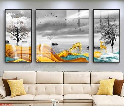 Hình ảnh gốc File bộ tranh treo hiện đại HD73421 (để in khổ lớn)