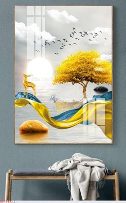 File gốc File bộ tranh treo hiện đại HD73431 (in lụa) tranh phong thủy