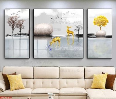File gốc File bộ tranh treo hiện đại HD73440 (thiết kế) cho in ấn