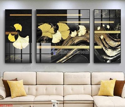 File gốc File bộ tranh treo hiện đại HD73485 (in lụa) tranh mã đáo