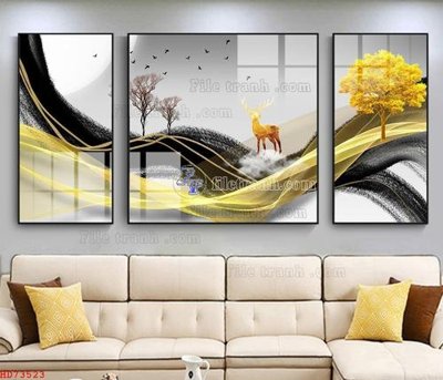 Tải file gốc File bộ tranh treo hiện đại HD73523 dùng cho in ấn