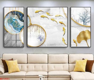 File tranh gốc File bộ tranh treo hiện đại HD73581 chủ đề hiện đại