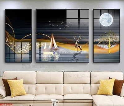 File tranh File bộ tranh treo hiện đại HD73654 (gốc) in film
