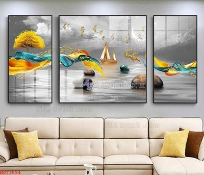 Tải file gốc File bộ tranh treo hiện đại HD73694 (in khổ lớn) không mờ