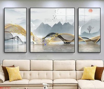 File gốc File bộ tranh treo hiện đại HD73707 (in 3D) cho trang trí