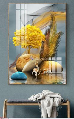 Tải file gốc in lụa File bộ tranh treo hiện đại HD73711 siêu nét