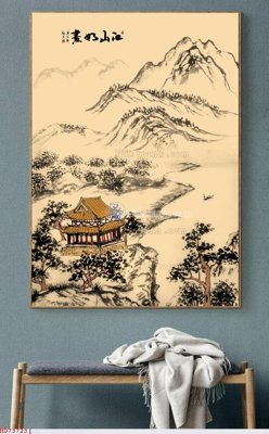 Ảnh gốc file in lụa File bộ tranh treo hiện đại HD73723 chi tiết