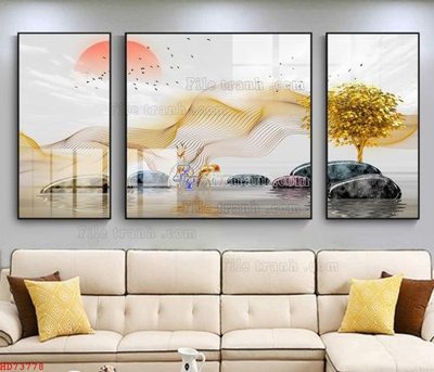 Tải file File bộ tranh treo hiện đại HD73778 (ảnh gốc) in tranh kính