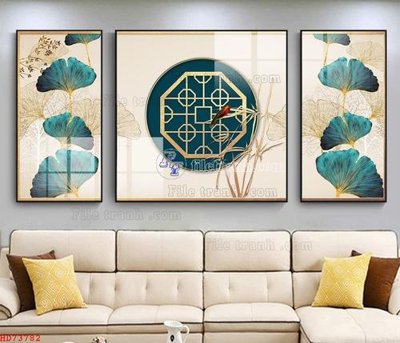 File tranh File bộ tranh treo hiện đại HD73782 (ảnh gốc) in trần nhà