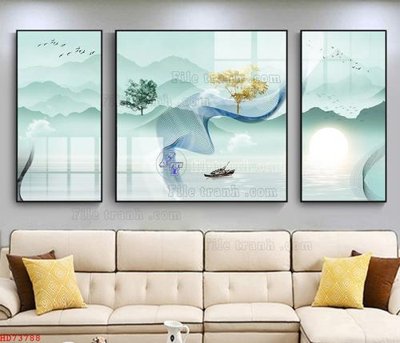File tranh File bộ tranh treo hiện đại HD73788 (file gốc) chuẩn màu in