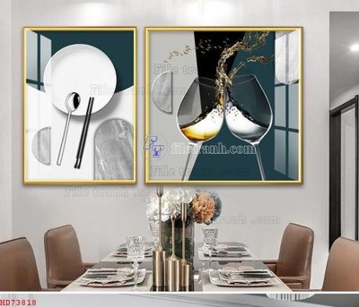 File gốc File bộ tranh treo hiện đại HD73818 (in lụa) tranh phong thủy