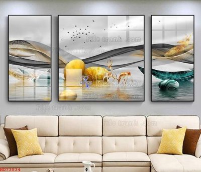 File tranh quảng cáo File bộ tranh treo hiện đại HD73834 (download file gốc)