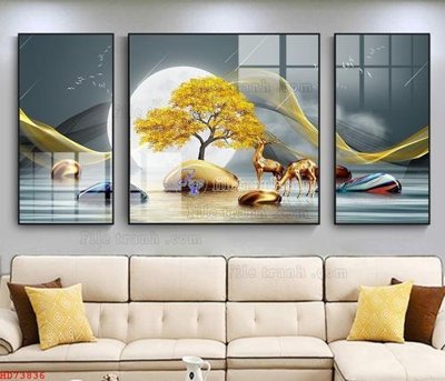 File ảnh File bộ tranh treo hiện đại HD73836 (gốc) trang trí khách sạn