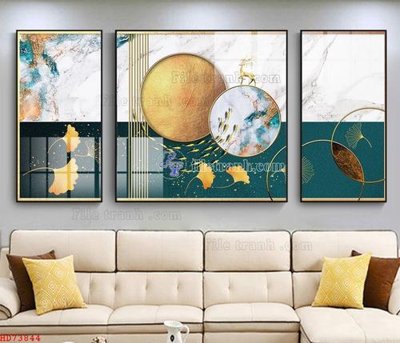 File tranh in trần 3D File bộ tranh treo hiện đại HD73844 (ảnh gốc)