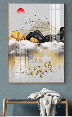 File gốc File bộ tranh treo hiện đại HD73858 (in tráng gương) sang trọng