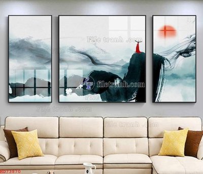 Cung cấp file tranh gốc File bộ tranh treo hiện đại HD73870 độc quyền