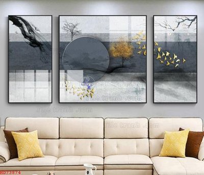 File in ấn File bộ tranh treo hiện đại HD73874 chuyên nghiệp