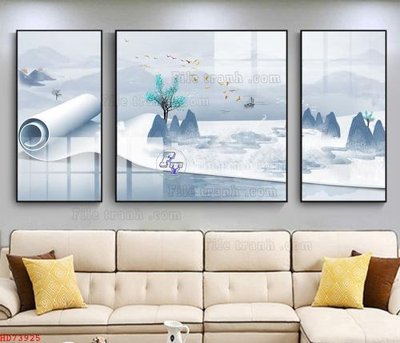 Cung cấp file tranh gốc File bộ tranh treo hiện đại HD73925 độc quyền
