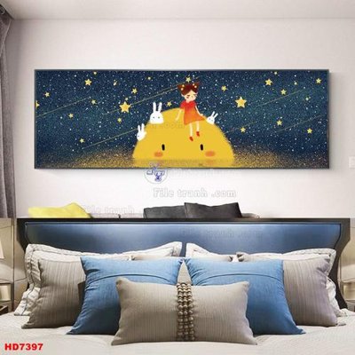 File tranh gốc in trần nhà File tranh bộ hiện đại HD7397 3D