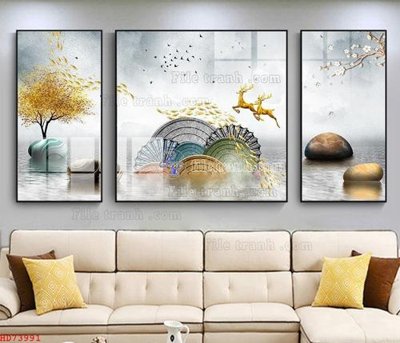 Tải file File bộ tranh treo hiện đại HD73991 (ảnh gốc) file AI/EPS