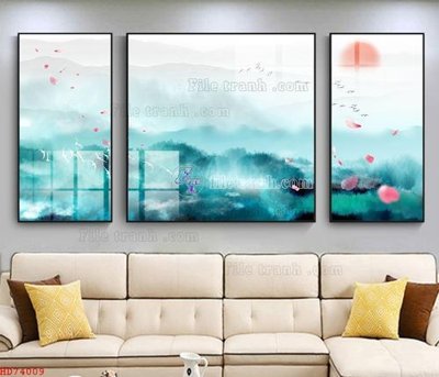 Download file gốc File bộ tranh treo hiện đại HD74009 (dùng cho in ấn)