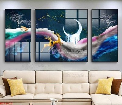 Tải file File bộ tranh treo hiện đại HD74013 (gốc) in tranh tráng gương