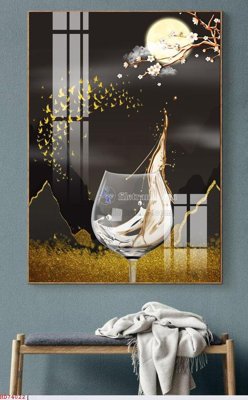 File in trần File bộ tranh treo hiện đại HD74022 (file gốc) hoa văn 3D