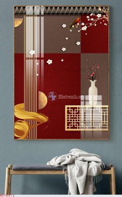 Hình ảnh file gốc in trần nhà File bộ tranh treo hiện đại HD74057