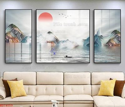 Mua file gốc File bộ tranh treo hiện đại HD74059 (PSD) tại Filetranh.com