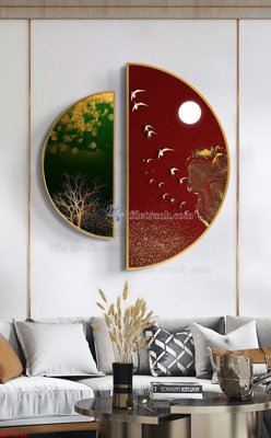 File in trần File bộ tranh treo hiện đại HD74092 (bản gốc) phong cảnh