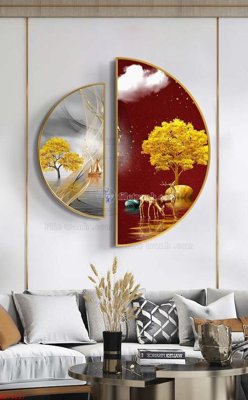 File in mica File bộ tranh treo hiện đại HD74097 (bản gốc) làm vách ngăn