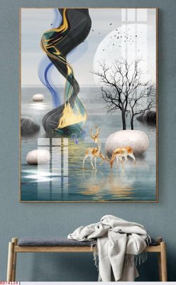 File gốc File bộ tranh treo hiện đại HD74119 (in ấn) màu sắc trung thực