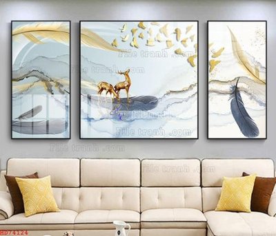 File tranh gốc File bộ tranh treo hiện đại HD74124 (sắc nét từng chi tiết)
