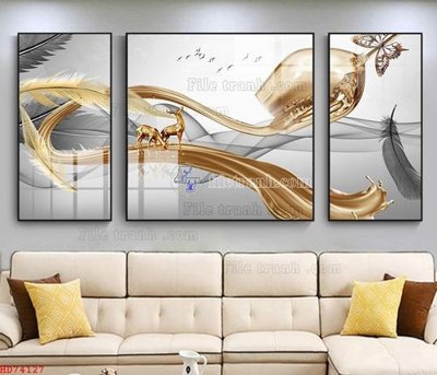 File ảnh File bộ tranh treo hiện đại HD74127 (gốc) in quảng cáo ngoài trời
