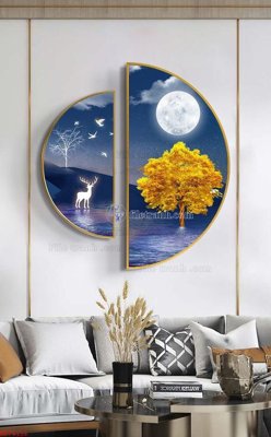 Tải file File bộ tranh treo hiện đại HD74138 (gốc) chủ đề phong thủy