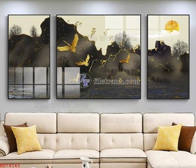 Download file File bộ tranh treo hiện đại HD74143 (gốc) in mica cao cấp