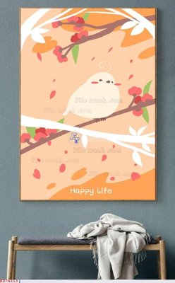 File in trần File bộ tranh treo hiện đại HD74213 (file gốc) hoa văn 3D