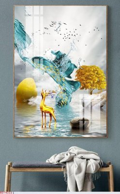 File in trần File bộ tranh treo hiện đại HD74222 (file gốc) xuyên sáng