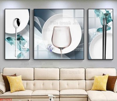 File gốc File bộ tranh treo hiện đại HD74252 (in tráng gương) sang trọng
