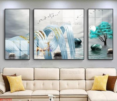 File gốc File bộ tranh treo hiện đại HD74255 (cho in ấn) độc quyền