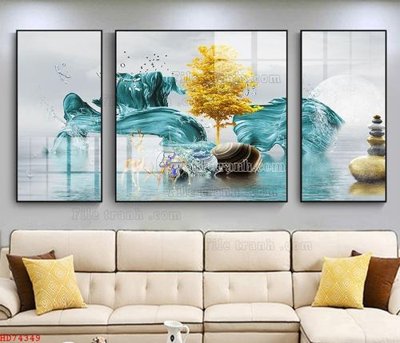 File ảnh File bộ tranh treo hiện đại HD74349 (gốc) in PP, decal