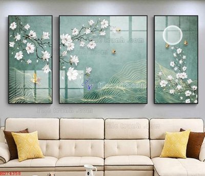 File tranh File bộ tranh treo hiện đại HD74358 (file gốc) chuẩn màu in