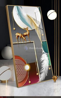 File in trần File bộ tranh treo hiện đại HD74395 (file gốc) hoa văn 3D